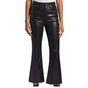 Rag & bone Casey coated black high-rise ankle flare jeans - 27